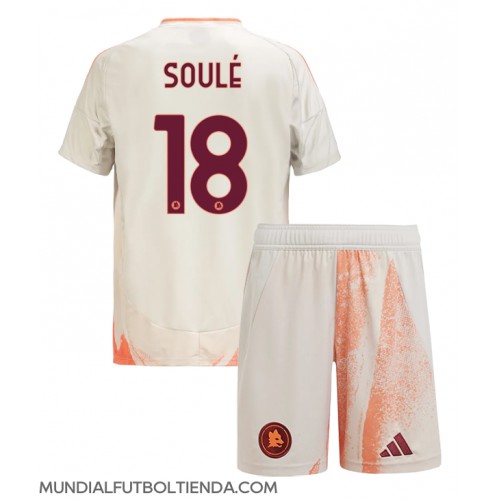 Camiseta AS Roma Matias Soule #18 Segunda Equipación Replica 2024-25 para niños mangas cortas (+ Pantalones cortos)